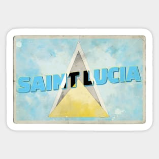 Saint Lucia Vintage style retro souvenir Sticker